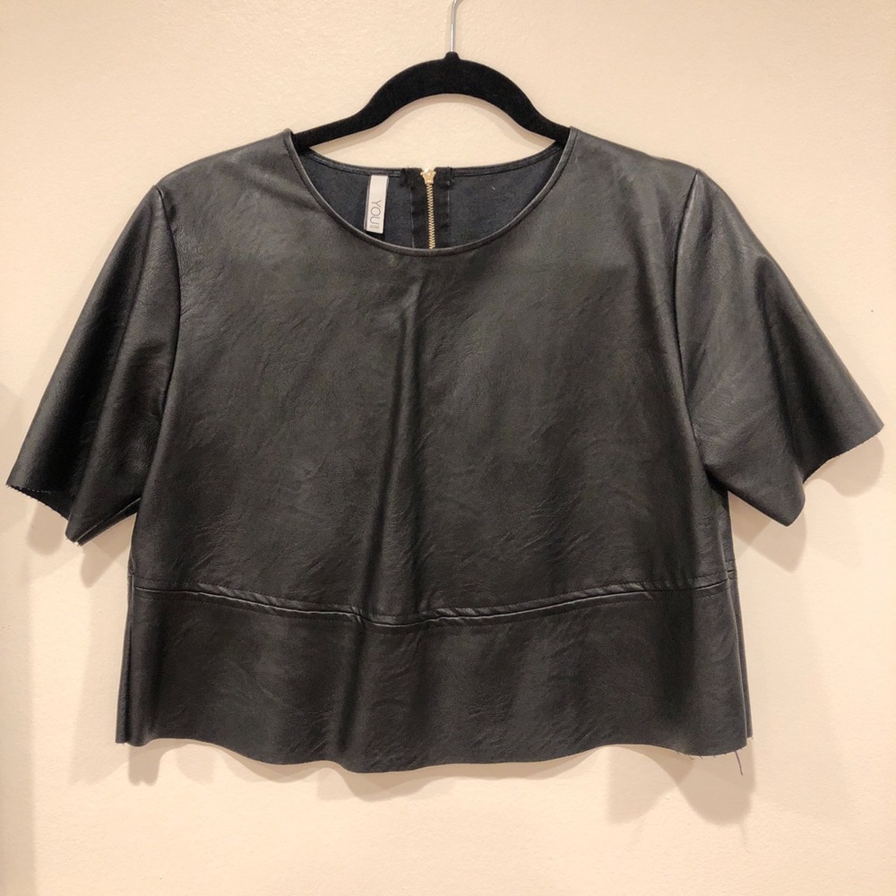 Pleather Blouse Sz M